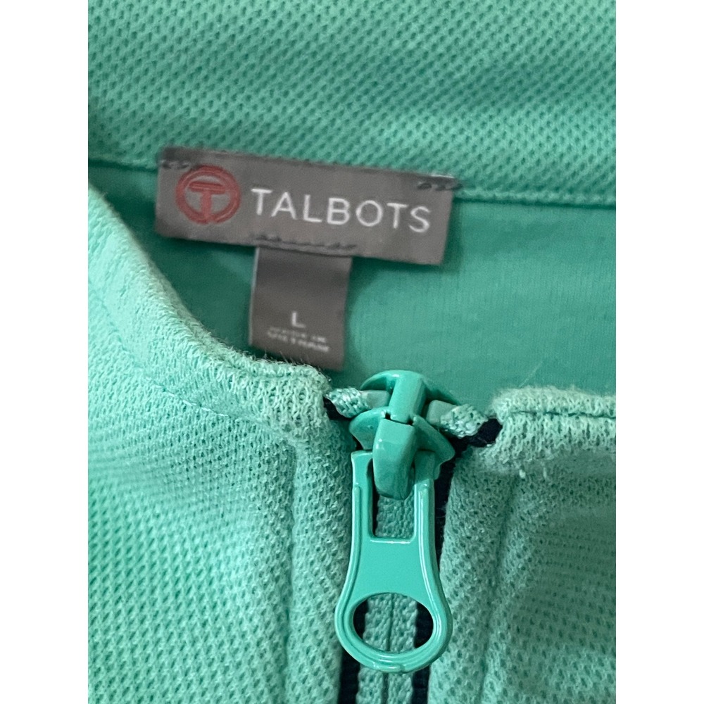 Talbots T by Talbots Women's Mint Green Full Zip Mock Neck Active Jacket Size L - Picture 3 of 6